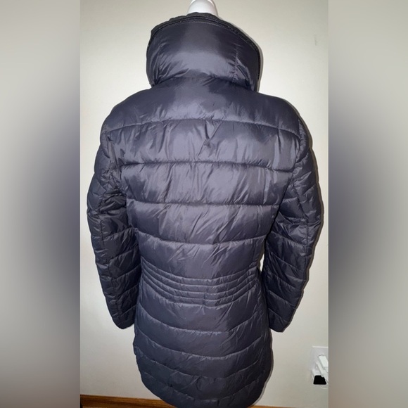 Save the Duck Women's black long Puffer Coat w/hidden hood. Size 3 M/L - Picture 6 of 15